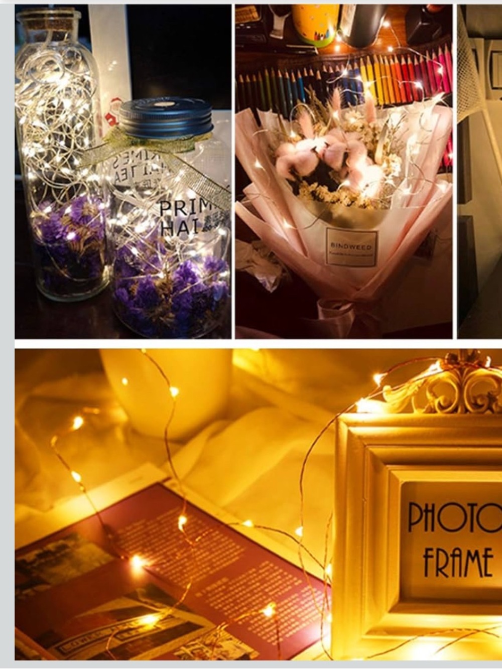 String Fairy Lights - Warm White Decorative 100 LED Lights w 8 modes
